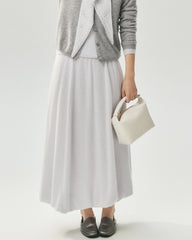 Cashmere Silk Knit Balloon Maxi Skirt