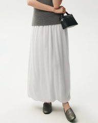 Cashmere Silk Knit Balloon Maxi Skirt