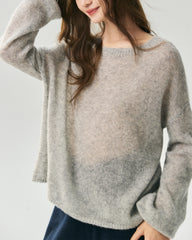 Cashmere Silk Relaxed Crew Neck Sweater