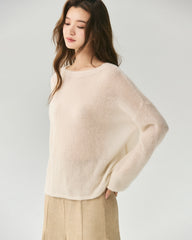 Cashmere Silk Relaxed Crew Neck Sweater
