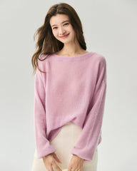 Cashmere Silk Relaxed Crew Neck Sweater