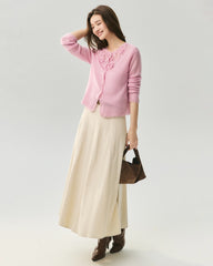 Cashmere Silk 3D Floral Cutout Cardigan