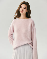 Cashmere Silk Boat Neck Drop Shoulder Sweater