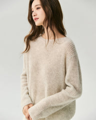 Cashmere Silk Boat Neck Sweater