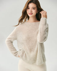 Cashmere Silk Boat Neck Sweater