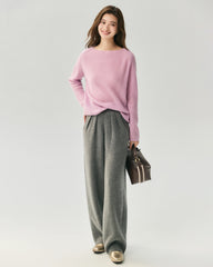 Cashmere Silk Boat Neck Sweater