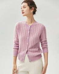 Cashmere Silk Cable Knit Cardigan