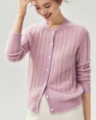 Cashmere Silk Cable Knit Cardigan