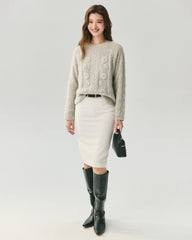 Cashmere Silk Embroidered Crochet Sweater