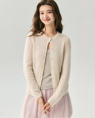 Cashmere Silk Heart Button Pocket Cardigan