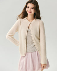 Cashmere Silk Heart Button Pocket Cardigan