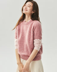 Cashmere Silk Marled Short Sleeve Sweater