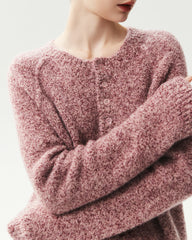 Cashmere Silk Raglan Half Button Sweater