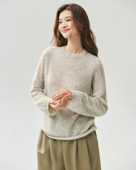 Cashmere Silk Rolled Edge Raglan Sweater