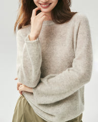 Cashmere Silk Rolled Edge Raglan Sweater