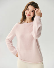Cashmere Silk Rolled Edge Raglan Sweater
