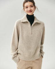 Cashmere Silk Saddle Shoulder Relaxed Sweater