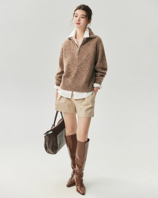 Cashmere Silk Saddle Shoulder Relaxed Sweater