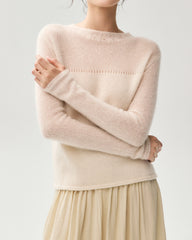 Cashmere Silk Sheer Sleeve Sweater