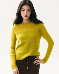 Cashmere Silk Sheer Sleeve Sweater