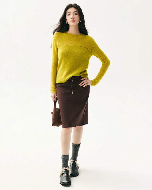 Cashmere Silk Sheer Sleeve Sweater