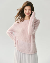Cashmere Silk Vertical Openwork Sweater
