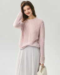 Cashmere Silk Vertical Openwork Sweater