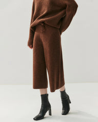 Cashmere Wool Knit Hooded Pullover and Pants Set