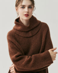 Cashmere Wool Knit Hooded Pullover and Pants Set