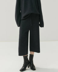 Cashmere Wool Knit Hooded Pullover and Pants Set