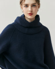 Cashmere Wool Knit Hooded Pullover and Pants Set
