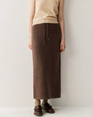 Cashmere Wool Long Straight Knit Skirt