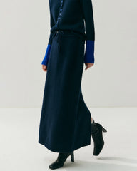Cashmere Wool Long Straight Knit Skirt