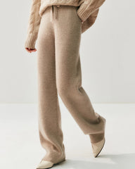 Cashmere Wool Straight Leg Knit Pants