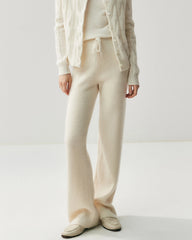 Cashmere Wool Straight Leg Knit Pants