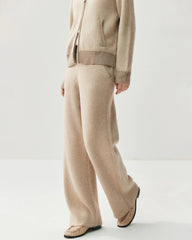 Cashmere Wool Zip Cardigan Set for Women