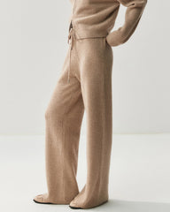 Cashmere Wool Zip Up Hoodie and Straight-Leg Pants
