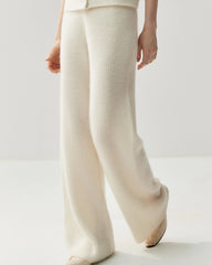 Cashmere Wool Zip Up Hoodie and Straight-Leg Pants