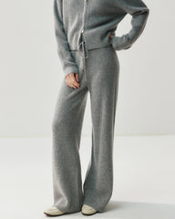 Cashmere Wool Zip Up Hoodie and Straight-Leg Pants