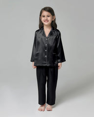 Kid's Long Sleeve Silk Pajamas Set