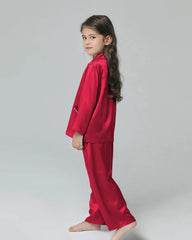 Kid's Long Sleeve Silk Pajamas Set