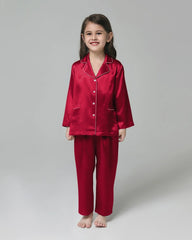 Kid's Long Sleeve Silk Pajamas Set