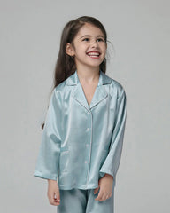 Kid's Long Sleeve Silk Pajamas Set
