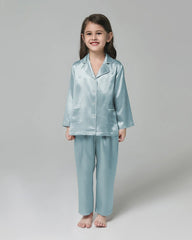Kid's Long Sleeve Silk Pajamas Set