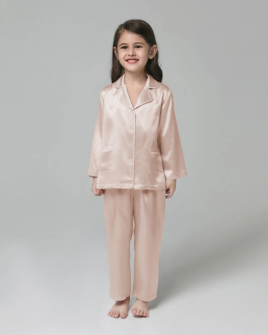 Kid's Long Sleeve Silk Pajamas Set