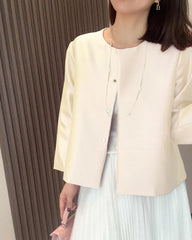 Cropped Silk and Wool Blazer