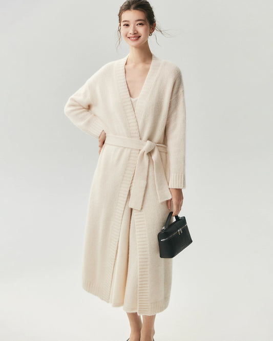 Cashmere Silk Belted Wrap Cardigan
