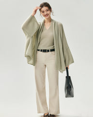 Cashmere Silk Relaxed Wide Sleeve Cardigan