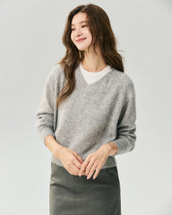 Cashmere Silk Relaxed V-Neck Sweater