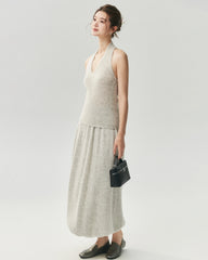 Cashmere Silk V-Neck Halter Top